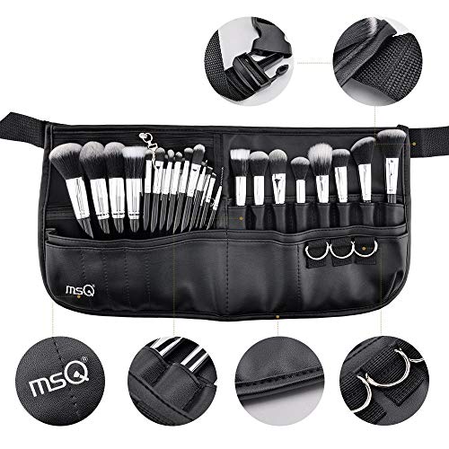 MSQ Makeup Brushes Set 29pcs Professional Cosmetics Brushes with Belt Waist Makeup Bag (Foundation, Powder, Creams…