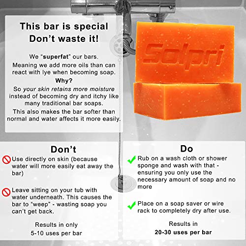 Solpri Shield Antifungal Soap Bar Lemongrass Tea Tree Eucalyptus 4 oz (2 Pack)