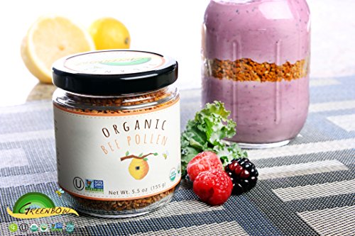 Greenbow Organic Bee Pollen – 100% USDA Certified Organic, Non-GMO, Pure, & Natural Bee Pollen – Superfood Packed with…