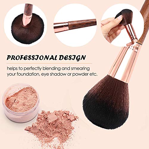 Subsky Makeup Brushes,12Pcs Travel Makeup Brush Set Premium Makeup Brush Set Synthetic Cosmetics Foundation Powder…