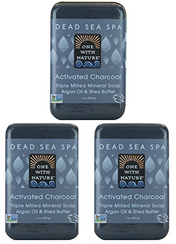 DEAD SEA MINERAL ACTIVATED CHARCOAL 7 oz SOAP 3 pk in BRANDED BOX. Dead Sea Salt contains Magnesium, Sulfur & 21…