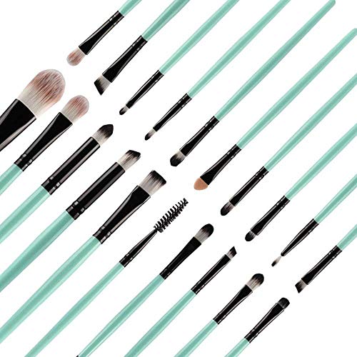 CINIDY 20 pcs Makeup Brush Set tools Make-up Toiletry Kit Wool Make Up Brush Set (Black)
