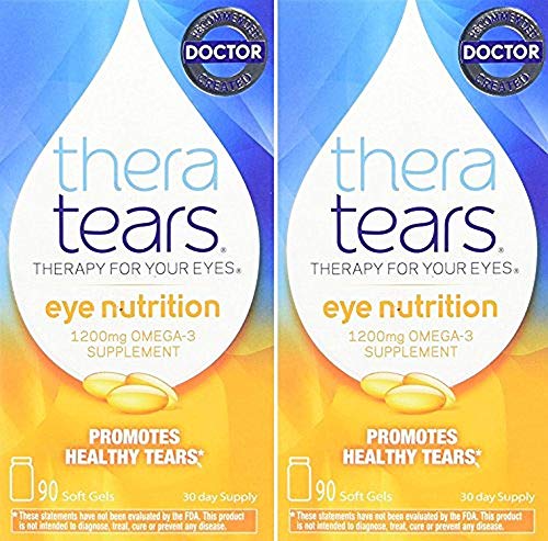Thera Tears Nutrition, 1200mg Omega-3 Supplement Capsules, 90-Count (Pack of 2)