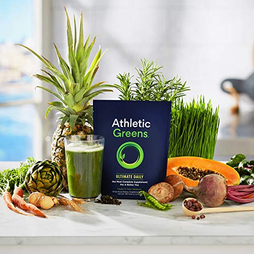 Athletic Greens Ultimate Daily, Whole Food Sourced All in One Greens Supplement Powder, NSF Certified, GlutenFree, Vegan…
