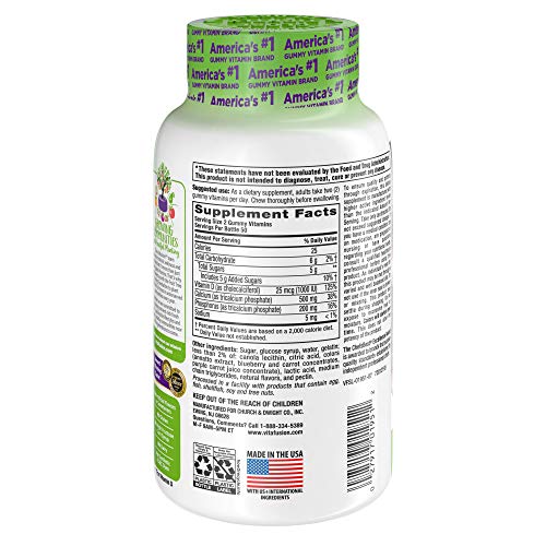 vitafusion Chewable Calcium Gummy Vitamins for Bone and Teeth Support, Fruit and Cream Flavored, America’s Number 1…