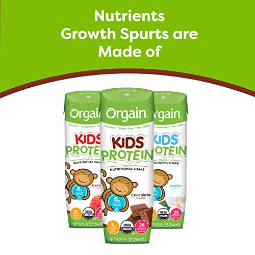 Orgain Organic Kids Protein Nutritional Shake, Chocolate – 8g of Protein, 22 Vitamins & Minerals, Fruits & Vegetables…