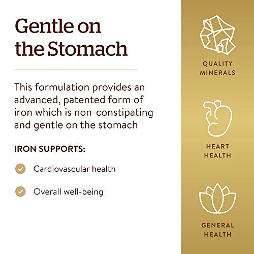Solgar – Gentle Iron 25 mg Vegetable Capsules 180 Count 2 Pack Easy on Stomach, Promote Red Blood Cell Production.