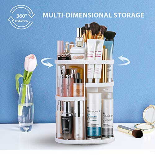 Jerrybox 360 Rotating Makeup Organizer, Spinning Makeup Organizers Vanity Organizer Rack for Countertop, Large Capacity…
