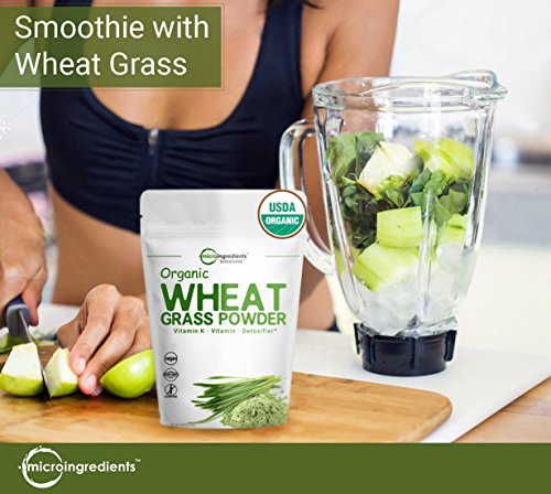 Micro Ingredients Sustainably US Grown, Organic Wheat Grass Powder (100% Whole-Leaf), 16 Ounce, Rich in Immune Vitamins…