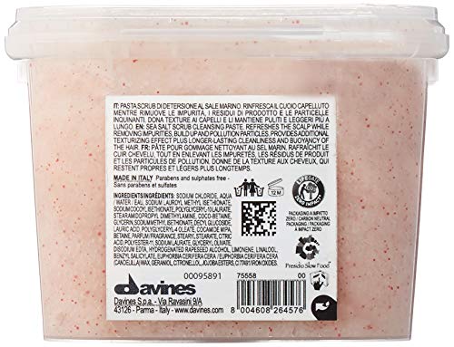 Davines SOLU Sea Salt Scrub Cleanser | Refresh and Clarify Hair and Scalp | Remove Residue And Impurities