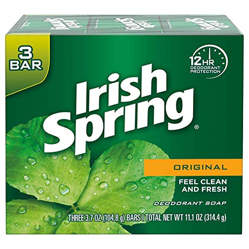 Irish Spring Deodorant Bar Soap, Original, Green Irish Spring, 11.1 Ounce