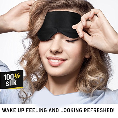Silk Sleep Eye Mask for Men Women, Comfortable Super Soft Eye Mask with Adjustable Strap, 100% Pure Silk, Works with…