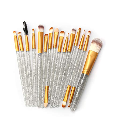 15 Pcs Makeup Brushes Set Professional Eye Makeup Brushes For Eyeshadow Concealer Eyeliner Brow Blending Brush Tool…
