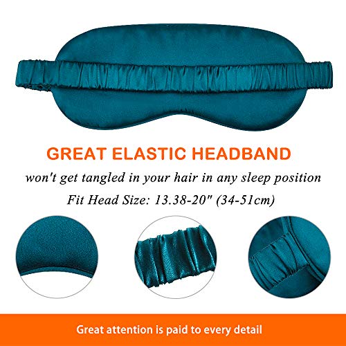 Silk Sleep Mask Eye Mask Blindfold with Double Layer Silk Filling and Elastic Strap for Full Night’s Sleep, Travel and…