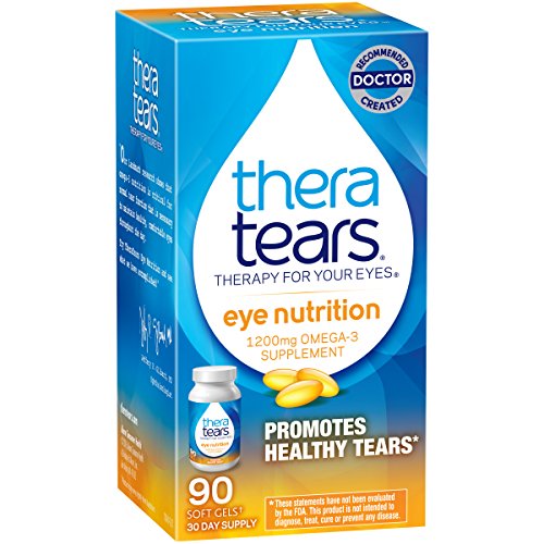 TheraTears 1200mg Omega 3 Supplement for Eye Nutrition, Organic Flaxseed Triglyceride Fish Oil and Vitamin E, 90 Count