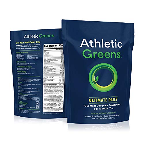 Athletic Greens Ultimate Daily, Whole Food Sourced All in One Greens Supplement Powder, NSF Certified, GlutenFree, Vegan…