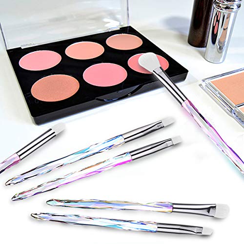 Kingtree Eyeshadow Makeup Brushes, 10PCS Crystal Brushes for Eye Makeup Premium Synthetic Bristles Eyeshadow Eyeliner…