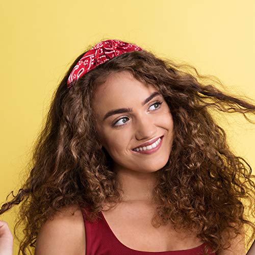 Duufin 6 Pieces Top Knot Headband Paisley Boho Headbands Vintage Cross Knotted Headbands Twisted Knot Headbands for…