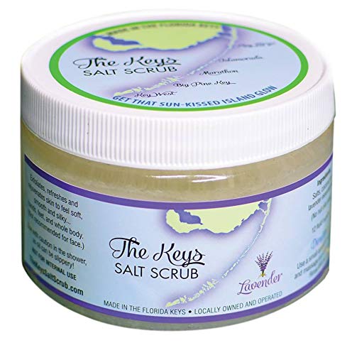 The Keys Salt Scrub Premium Exfoliating Sea Salt Body Skin Scrubs – Made with Pure Florida Sea Salt (Lavender, 12 oz)
