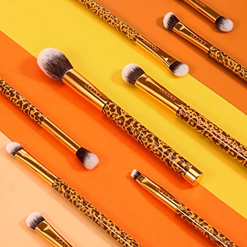 Docolor Makeup Brushes Leopard 12 Pieces Professional Makeup Brush Set Premium Synthetic Brushes Set Kabuki Foundation…