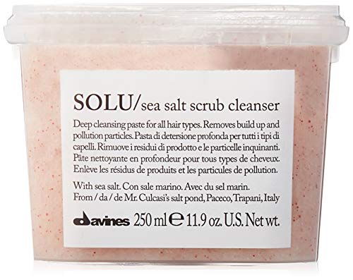 Davines SOLU Sea Salt Scrub Cleanser | Refresh and Clarify Hair and Scalp | Remove Residue And Impurities