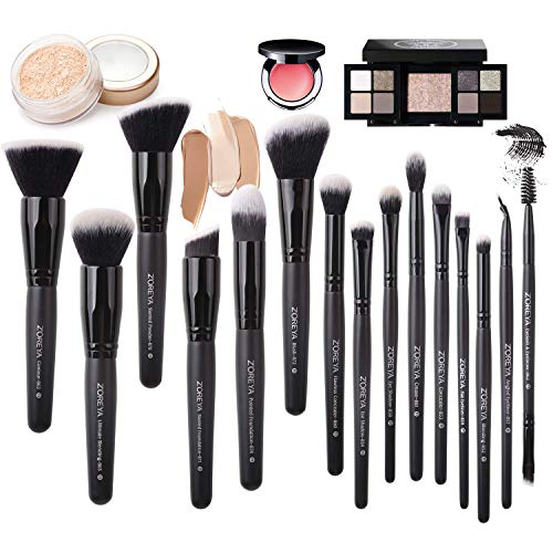 DZHJKIO Makeup Brushes, 15Pcs Makeup Brush Set Premium Synthetic Kabuki Brush Cosmetics Foundation Concealers Powder…
