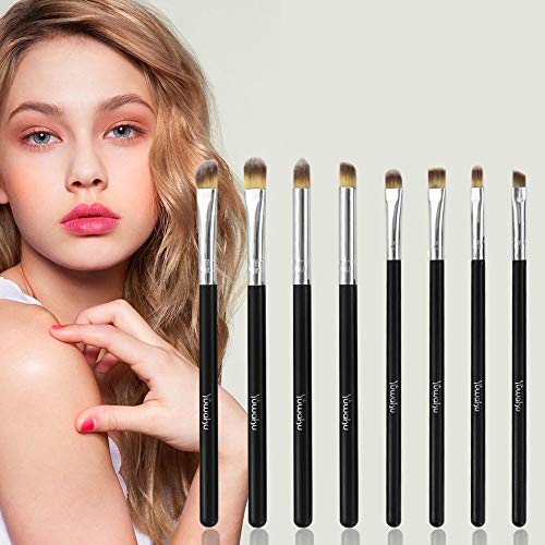 Eyeshadow Eyeliner Brush Blending Concealer Makeup Brushes Set 8Pcs Black Eye Shadow Make Up Tools Kits