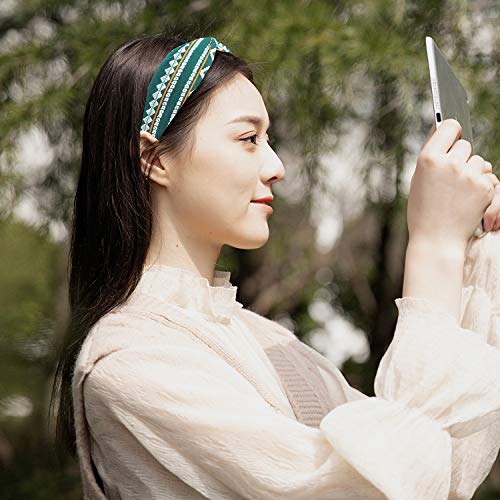 EAONE 16 Pcs Boho Headbands for Women, Fashion Headbands Floral Bandeau Head bands Retro Elastic Hair Bands Criss Cross…