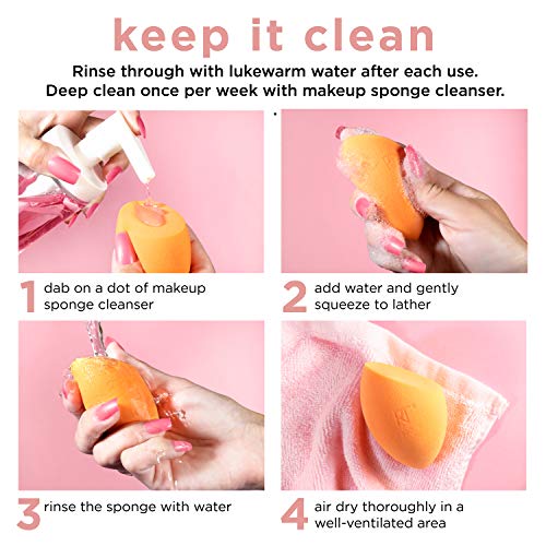Real Techniques Miracle Complexion Sponge, Makeup Blending Sponge, For Foundation, Offers Light To Medium Coverage…