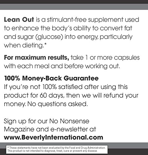 Beverly International Lean Out 120 caps. Fat Burner with Metabolic Support. Lipotropics. Choline, Carnitine, Chromium…