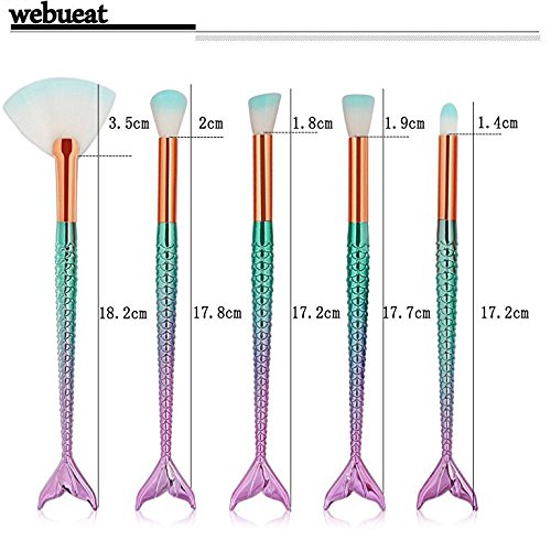 Mermaid Makeup Brushes Set 11pcs 3D Mermaid Makeup Brush Cosmetic Brushes Eyeshadow Eyeliner Blush Brushes