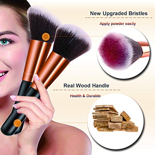 23Pcs Pro Makeup Brushes, Shiny Makeup Brush Set, Foundation Powder Liquid Brushes, Cream Concealers Eyeshadows Blush…