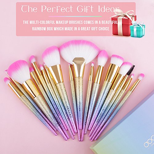 Docolor Makeup Brush Set, 17Pcs Professional Makeup Brushes Foundation Blending Blush Concealer Eye Shadow Cruelty-Free…