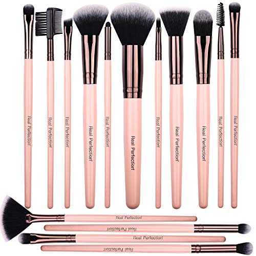 Premium Quality 15pcs Makeup Brushes Set, includes eye shadow brush, foundation brush, blush brush, concealer brush…