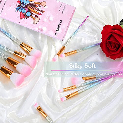 16PCS Makeup Brush Set, MYSWEETY 2020 12PCS Foundation Colorful Unicorn Blending Cosmetic Eyeshadow Brush + 2pcs…