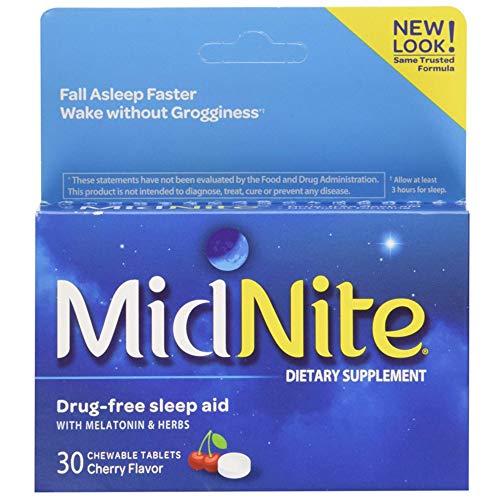 MidNite Sleep Aid for Occasional Sleeplessness, 30 Chewable Cherry Tablets (Value Pack of 2)