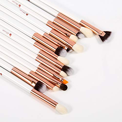 DUcare Eyeshadow Brushes Set 15Pcs White Eye Makeup Brushes Professional Eye Shadow Blending Concealer Eyebrow Eyelash…