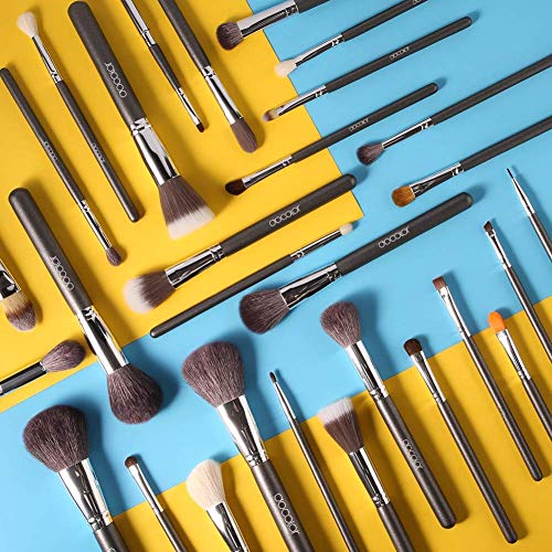 Docolor Professional Makeup Brushes Set 29Pcs Makeup Brush Set Premium Goat Synthetic Hair Kabuki Foundation Blending…