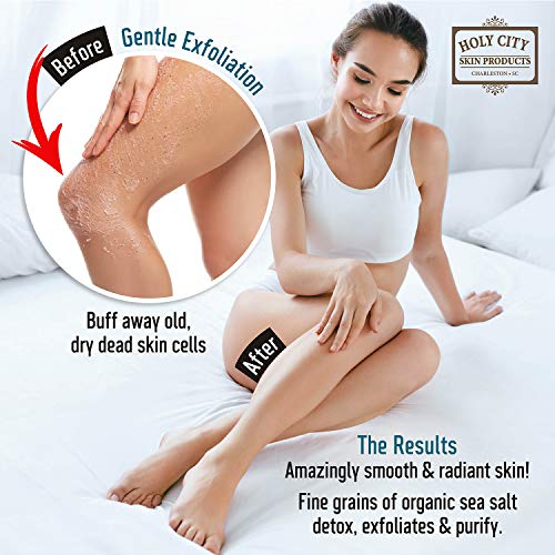 Holy City Skin Products Exfoliating Body Scrub – Pure Dead Sea Salt Scrub for Hands and Body with Lemongrass, Hydrating…
