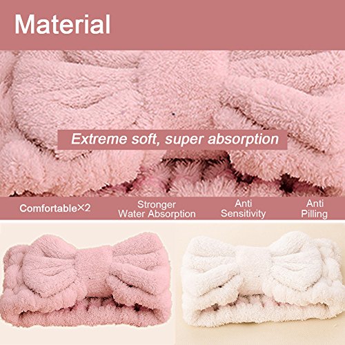 Jseng Microfiber Bowtie Women Beauty Headbands, Extrame Soft & Ultra Absorbent, Comfort to Wash Makeup Shower Facial…