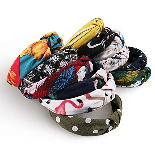 Kisslife 12 Pack Wide Headbands Knot Turban Headband Hair Band Elastic Plain Fashion Hair Accessories for Women and…