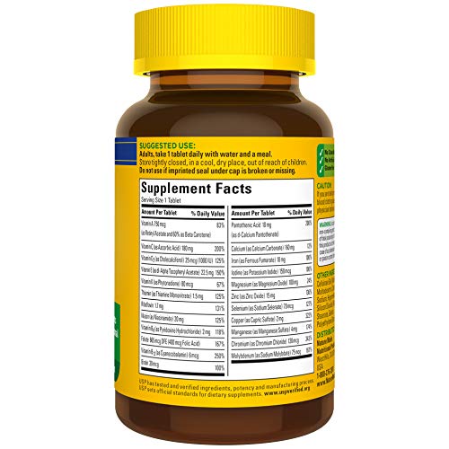 Nature Made Multivitamin Tablets with Vitamin D3 and Iron, 130 Count for Daily Nutritional Support