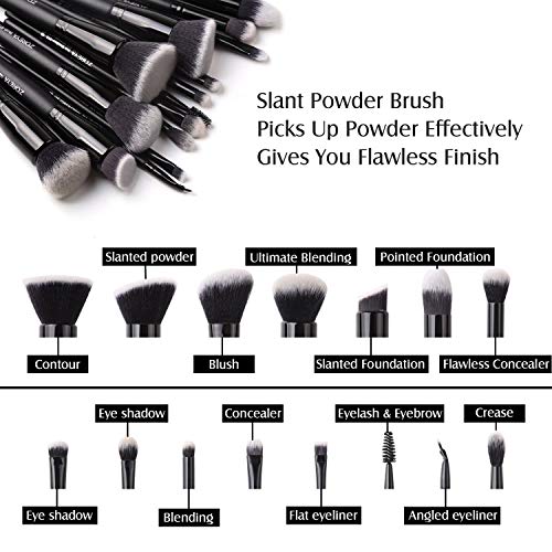 DZHJKIO Makeup Brushes, 15Pcs Makeup Brush Set Premium Synthetic Kabuki Brush Cosmetics Foundation Concealers Powder…