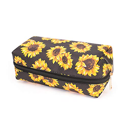 ZOISOKA 3 sets makeup bag 3D print sunflower travel small cosmetic case portable with multifunctional waterproof…