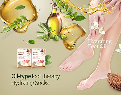 Epielle Hydrating Foot Masks (Socks 6pk) for foot cracked and dry heel to toe and callus Spa Masks – Shea butter…