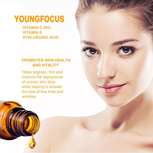 Youngfocus vitamin c skin serum facial serum hyaluronic acid organic anti aging face serum with vitamin e boost collagen…