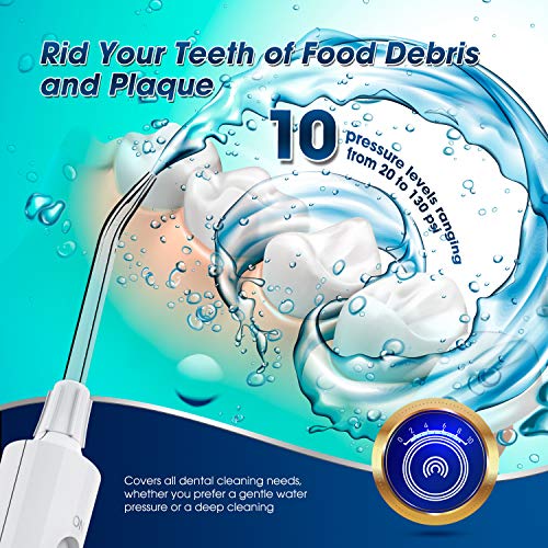 X-WAVES Water Flosser Electric Dental Countertop Professional Oral Irrigator for Teeth, 6 multifunctional jet tips, 10…
