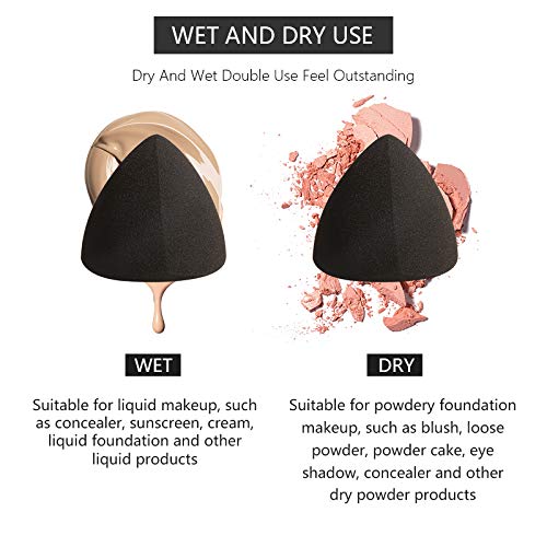 Docolor Cosmetics Beauty Sponge Blender Foundation Blending Sponge – Pyramid-shaped and Vegan Makeup Sponge – For Powder…