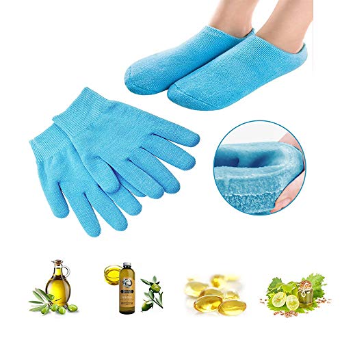 Pinkiou Moisturizing Gloves Socks Set Gel Spa for Moisturize Soften Repairing Dry Hands Feet Cracked Skin Care Silicone…