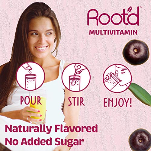 Root’d – Powder Multivitamin For Women – With 25 Vitamins & Minerals | Vitamin A, C, D, E, B12, B6, K, Iron, Probiotics…
